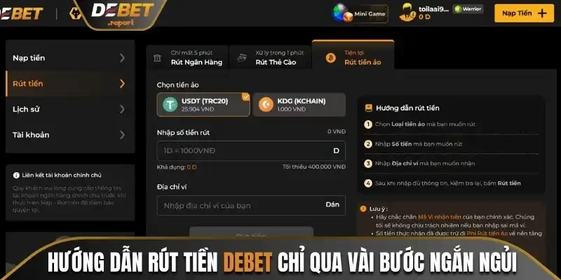 Hướng dẫn Rút tiền