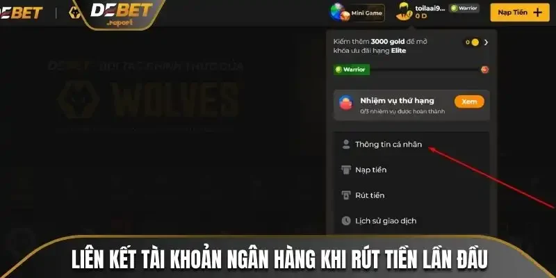 Hướng Dẫn Rút Tiền Debet Chỉ Qua Vài Bước Ngắn Ngủi 2 Liên kết tài khoản ngân hàng khi rút tiền lần đầu