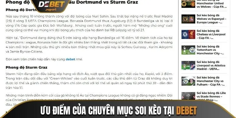 Ưu điểm của chuyên mục soi kèo tại nhà cái